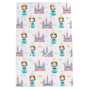 Cute Princess Pink Castle Birthday Party Medium Gift Bag