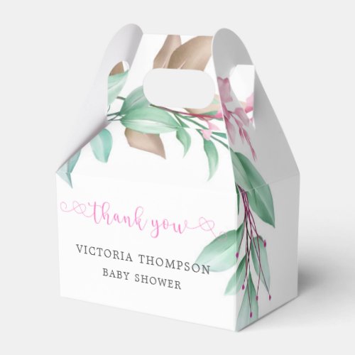 Cute Princess Pink Dinosaur Baby Shower Favor Boxes