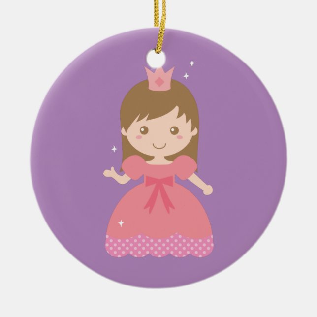 Cute Princess, Pink for Little Girls Ceramic Ornament (Front)