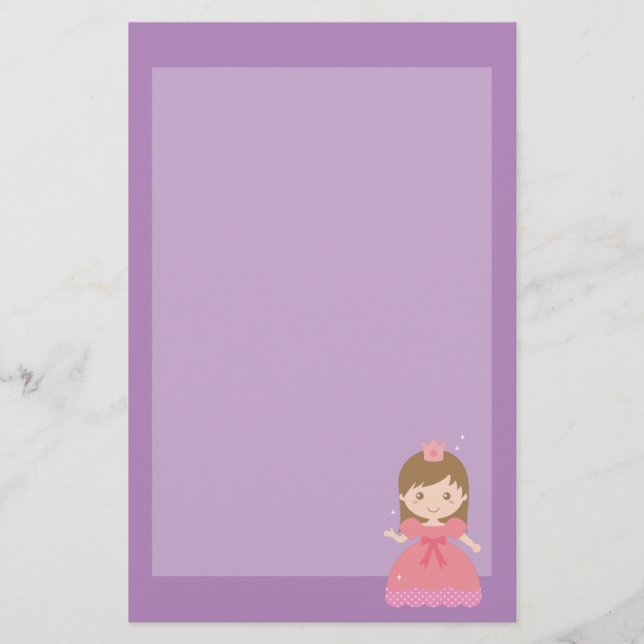 Cute Princess, Pink for Little Girls Stationery (Front)