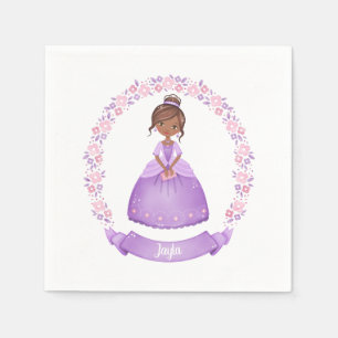 Cute Princess Purple Ethnic Personalized Napkins