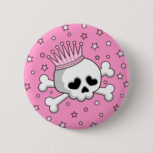 Cute Princess Skull Button (Front)