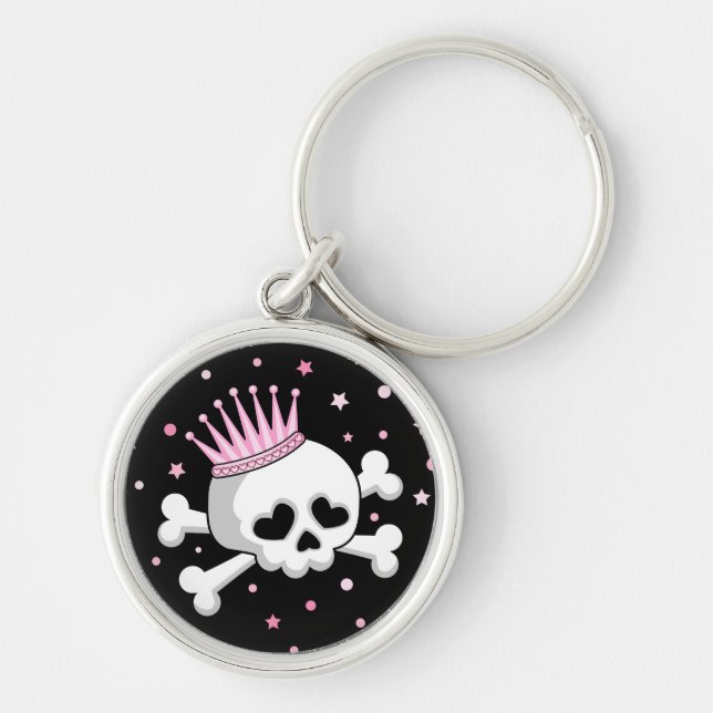 Cute Princess Skull Keychain (Front)