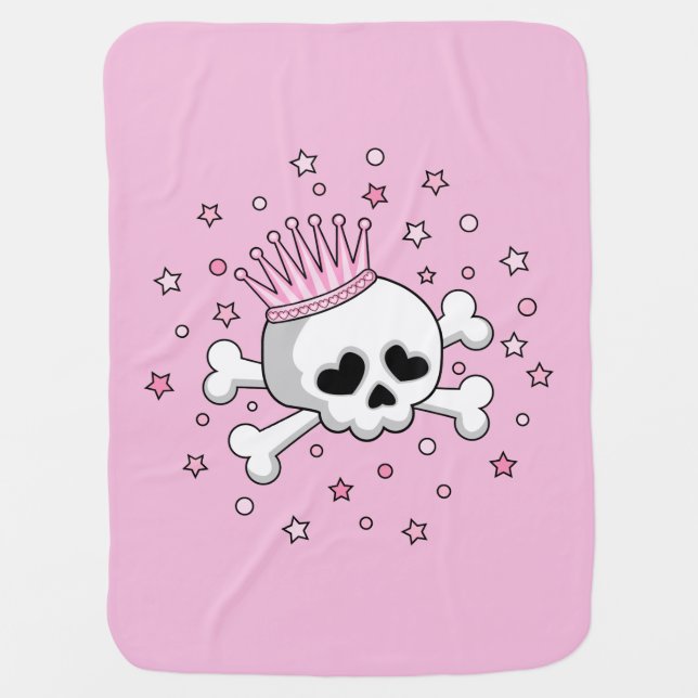Cute Princess Skull Swaddle Blanket (Front)