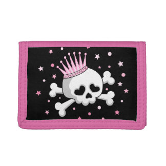 Cute Princess Skull Trifold Wallet