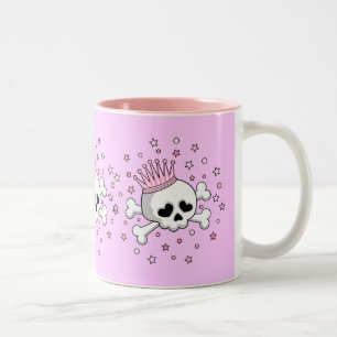 Cute Princess Skull Two-Tone Coffee Mug