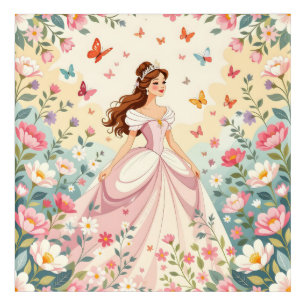 Cute princess with butterflies acrylic print