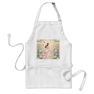 Cute princess with butterflies adult apron