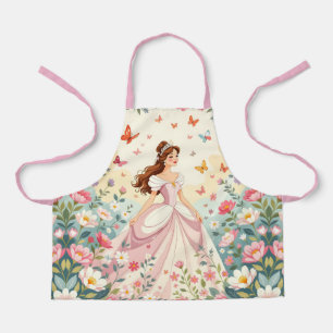 Cute princess with butterflies apron