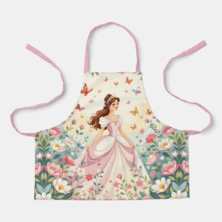 Cute princess with butterflies apron