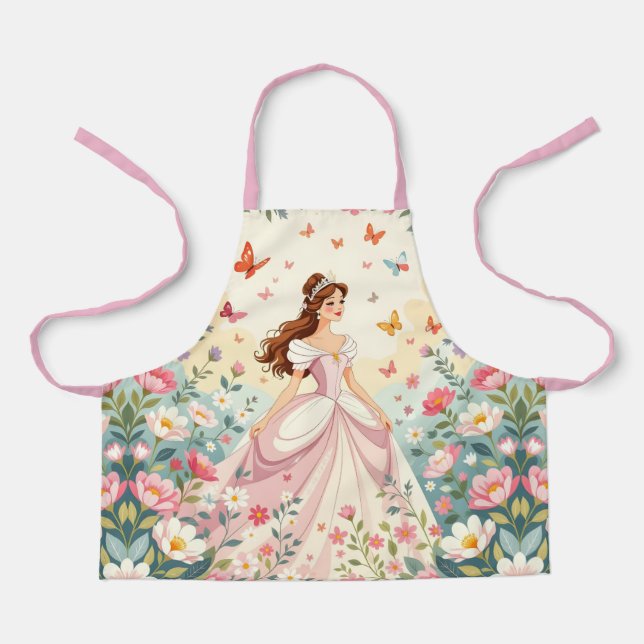 Cute princess with butterflies apron (Front)