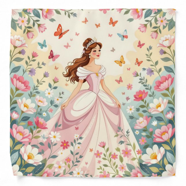 Cute princess with butterflies bandana (Front)