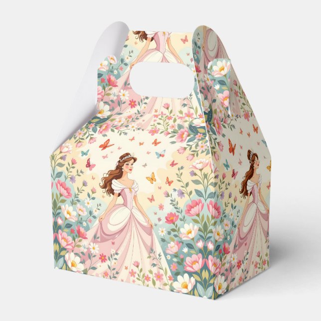 Cute princess with butterflies favor boxes (Front Side)