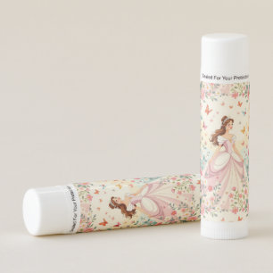 Cute princess with butterflies lip balm