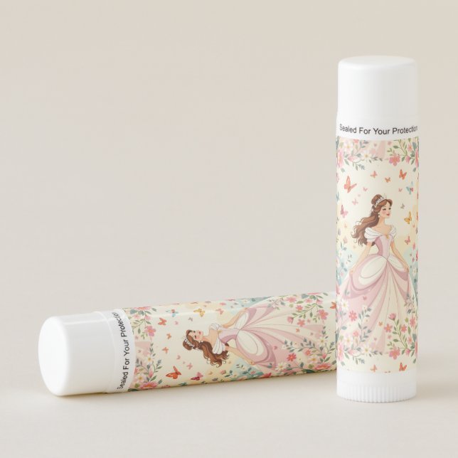 Cute princess with butterflies lip balm (Front)