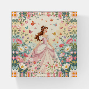 Cute princess with butterflies paperweight