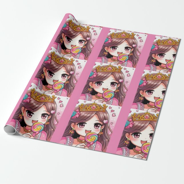Cute Princess  Wrapping Paper (Unrolled)