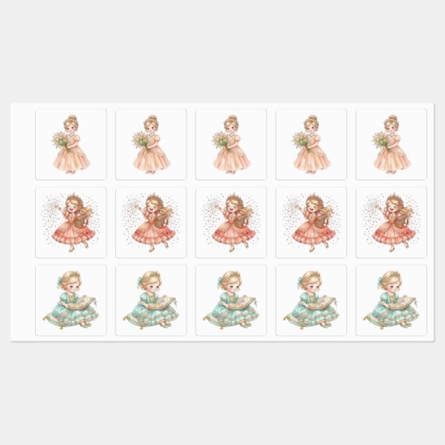 Cute Princess's Labels (Sheet)