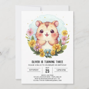 Cute Printable Hamster Birthday Invitation