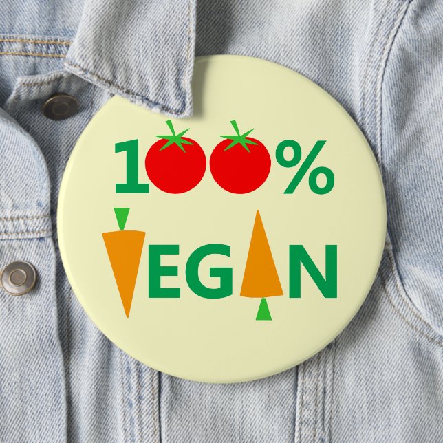 Cute Pro Vegan Message Colorful Clever Pinback Button (In Situ)