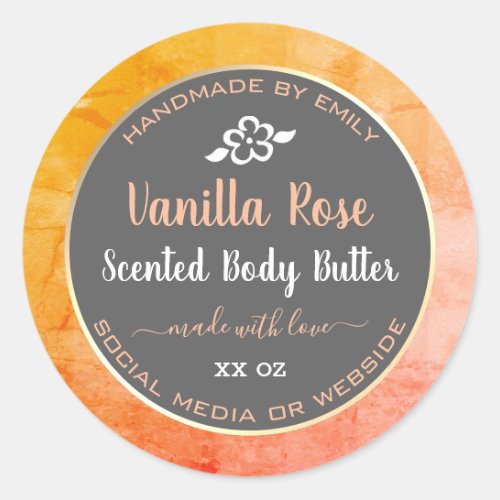Cute Product Packaging Labels Orange Vanilla  Rose