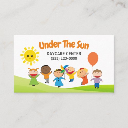 Cute Professional Childcare Daycare Babysitter Business Card