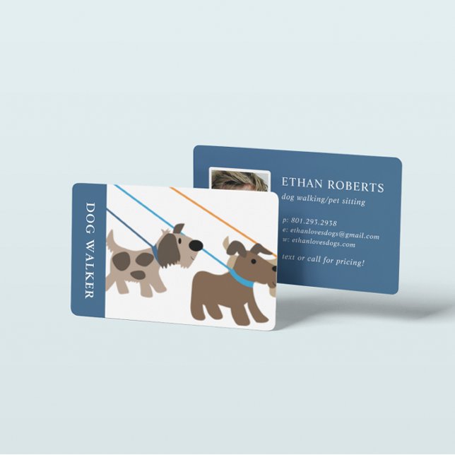 Cute Professional Dog Walker Pet Sitting Photo Business Card (Creator Uploaded)