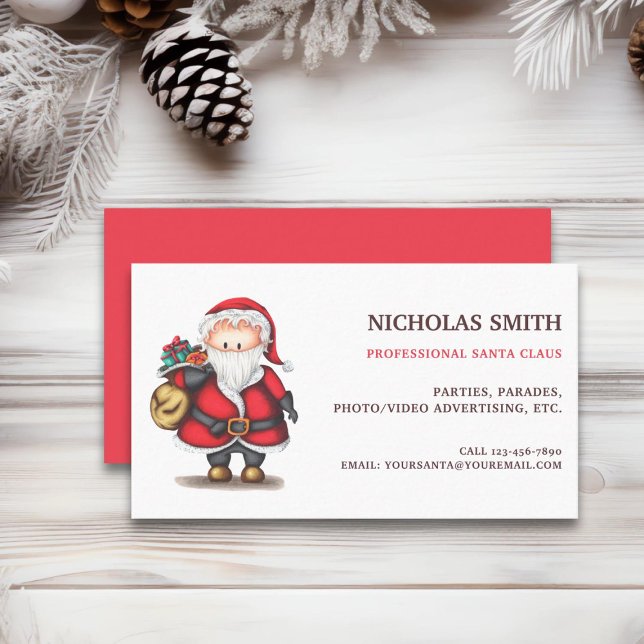 Cute Professional Santa Claus Business Card (Creator Uploaded)