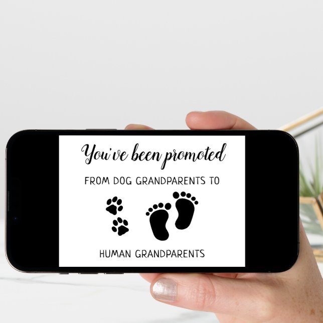 Cute Promoted From Dog Grandparents Pregnancy Announcement (Front Digital)