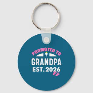 Cute Promoted Grandpa 2026 It's Design Keychain
