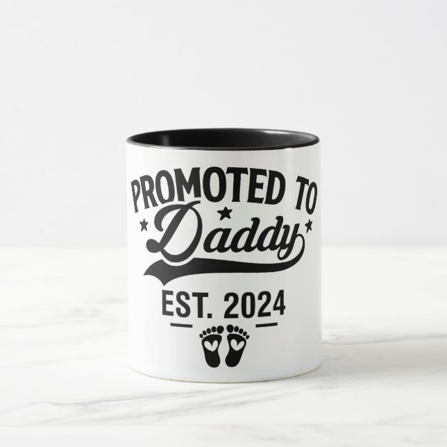 Cute Promoted To Daddy 2024 Mug (Center)
