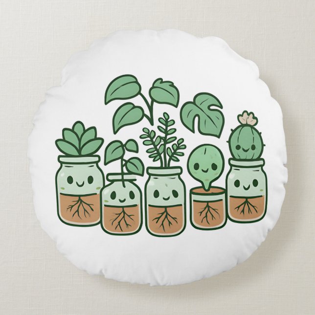 Cute Propagation Squad Round Pillow (Front)