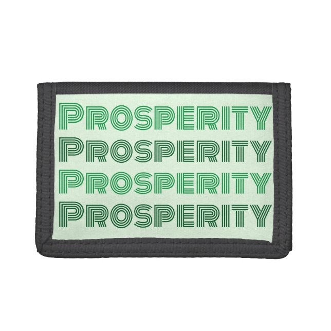 Cute Prosperity Green Inspirational Trifold Wallet (Front)