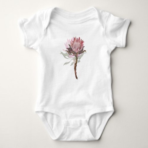 Cute protea flower baby bodysuit