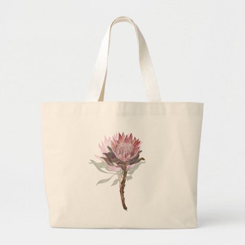 Cute protea flower large tote bag