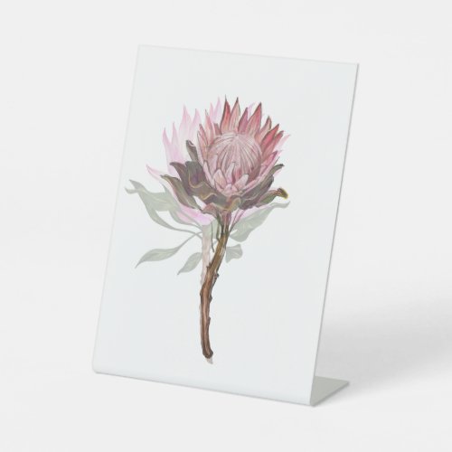 Cute protea flower pedestal sign