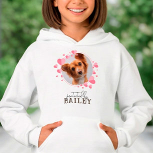 Cute "Protected by Dog" Personalized Pet Photo Hoodie