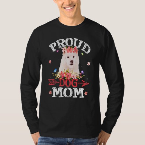Cute Proud American Eskimo Dog Mom T_Shirt
