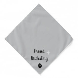 Cute Proud Bride's Dog Silver Bandana