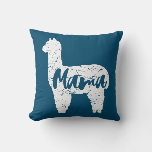 Cute Proud Mama Llama Alpaca Happy Mothers Day Throw Pillow