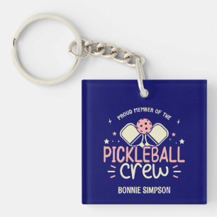 Cute Proud Member of the Pickleball Crew Keychain