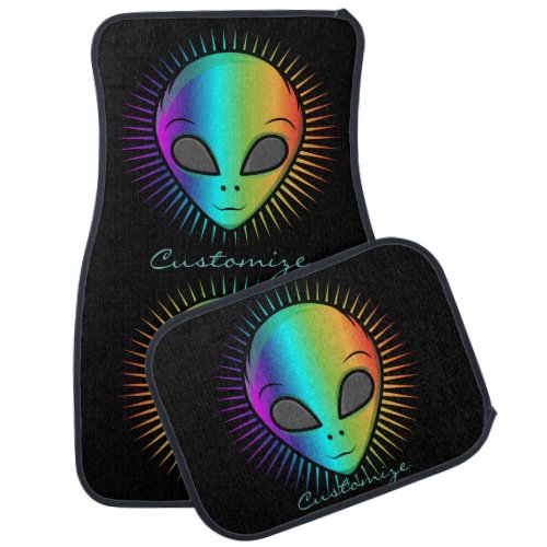 Cute Psychedelic Alien Head Thunder_Cove Car Floor Mat