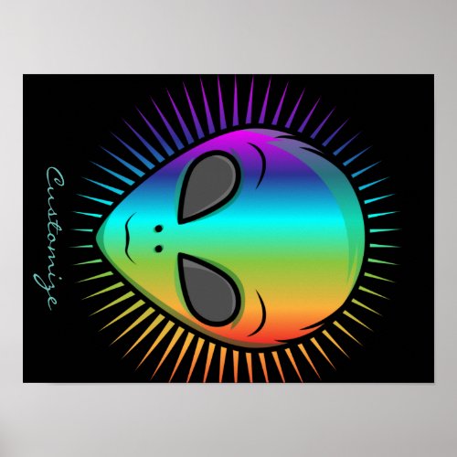 Cute Psychedelic Alien Head Thunder_Cove Poster