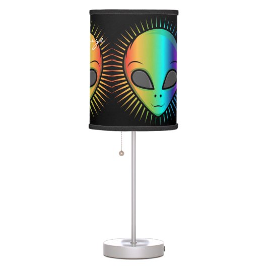 Cute Psychedelic Alien Head Thunder_Cove Table Lamp (Right)
