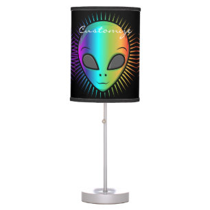Cute Psychedelic Alien Head Thunder_Cove Table Lamp