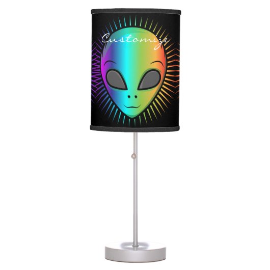 Cute Psychedelic Alien Head Thunder_Cove Table Lamp (Front)