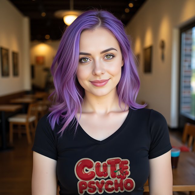 Cute Psycho Bold Typography Tri-Blend Shirt (Creator Uploaded)