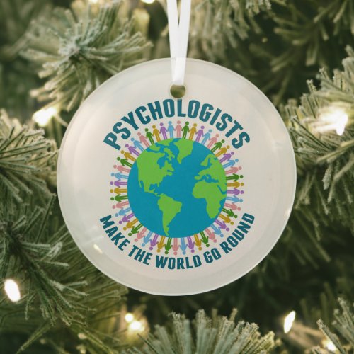Cute Psychologist World Quote Psychology Christmas Glass Ornament