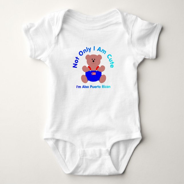 "Cute Puerto Rican" Baby Baby Bodysuit (Front)