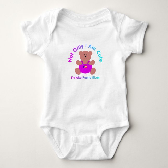 "Cute Puerto Rican" Baby Baby Bodysuit (Front)